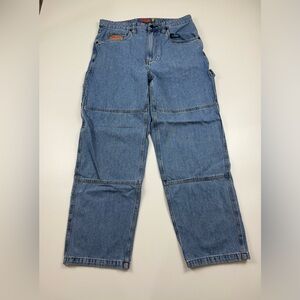 EMPYRE Cargo Carpenter Jeans Mens 32x29 BLUE Wide Loose Baggy Skater Y2K